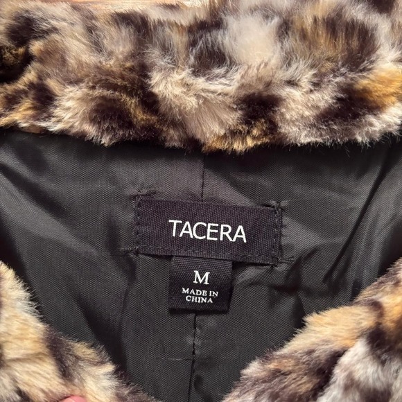 Tacera Faux Fur Black and Brown Teddy Jacket/Cape Women's Size M - Picture 3 of 7